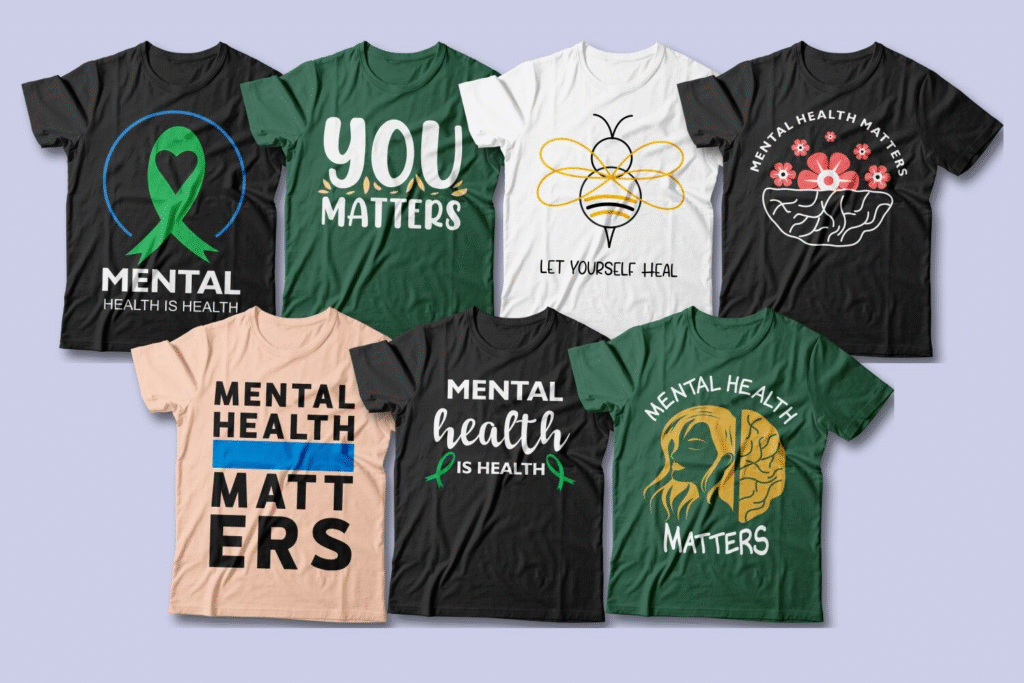 Types and Styles of Mental Health Matters Shirts