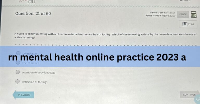 rn mental health online practice 2023 a