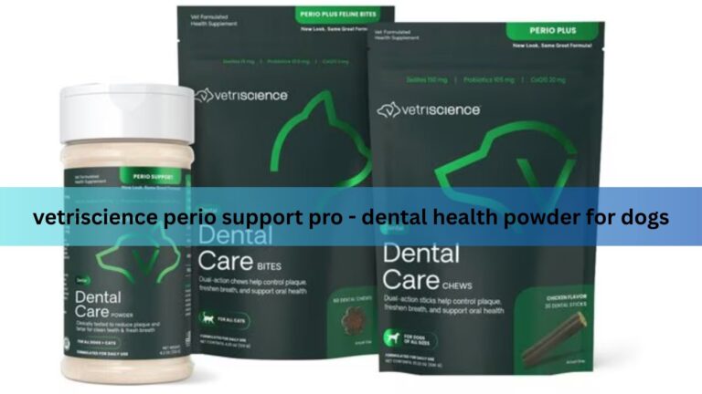 VetriScience Perio Support Pro – Dental Health Powder for Dogs helps reduce plaque, tartar, and bad breath. Simply sprinkle on food to support healthy teeth, gums, and fresher breath with natural ingredients.